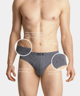 3MP-101/02 Трусы классика Line - набор 3 шт. серый + графитовый + черный - Atlantic фото 2