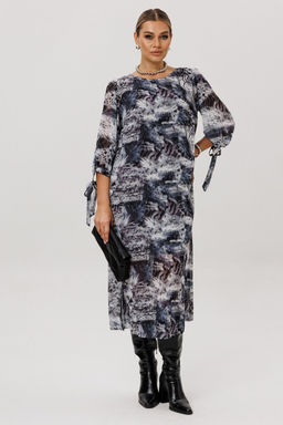 Платье ANELLI 1733 леопардовый серый  фото 8