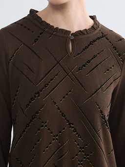 Bisiklet Yaka Desenli Bluz