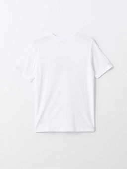 Bisiklet Yaka K?sa Kollu Bask?l? Penye Erkek Ti??rt - Waikiki фото 2