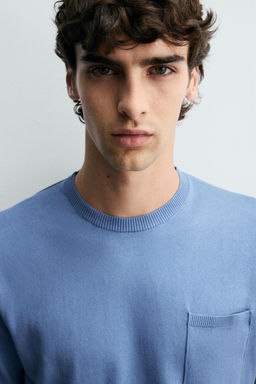 CAMISET PUNTO REGULAR FIT ALGOD?N / Azul - Zara фото 5
