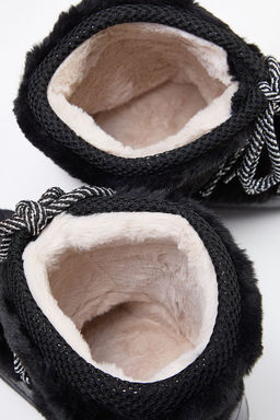 Trendyolmilla Shoes Siyah Kurklu Bagc?kl? Pelus Kad?n Kar Bot TAKAW25BO00050  фото 6