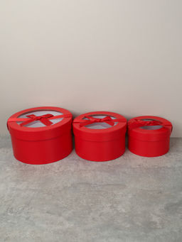 Коробка подарочная 3 штуки 20х20х11 см / 3431-1 /уп 30/красная - ГалеонТрейд фото 4