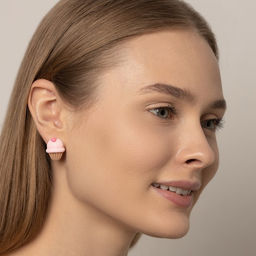 Серьги пластик Вкусности печенька с мороженым, цвет бежево-розовый - Queen fair фото 5