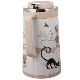 ТЕРМОС СО СТЕКЛЯННОЙ КОЛБОЙ, 950 МЛ, КРЫШКА С КЛАПАНОМ, СЕРИЯ ПАРИЖСКИЕ КОТЫ