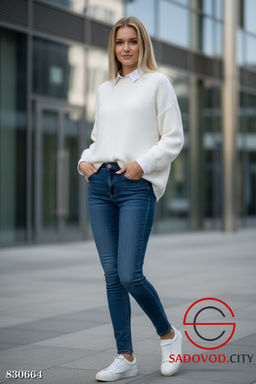 Свитер вязаный однотонный