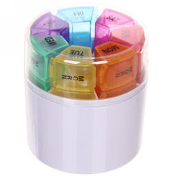 Таблетница - органайзер 28 ячеек "VOSTOKDOM", 8.8*8.8*9.7см (упаковка коробка)