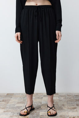 Siyah Dokuma Gomlek-Pantolon Aerobin Tak?m TWOSS24AU00038