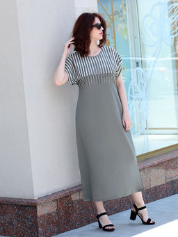 Платье летнее длинное больших размеров со стразами - Almond фото 11