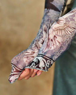 Лонгслив из сетки с принтом 457.4.15