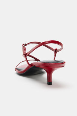 SANDALIA KITTEN PIEL / Rojo - Zara фото 6