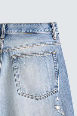 BERMUDA DENIM BAGGY FIT ROTOS / Azul medio - Zara фото 10