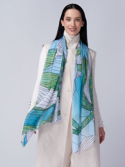 Большой мягкий очень нежный двусторонний палантин в стиле арт-деко - Tantino фото 12