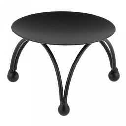 Подсвечник "Три точки" д7,6см, h4,8см, на 1 свечу, на ножках, металл, черный (Китай)