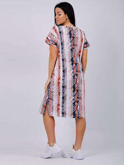 Туника Урсула орнамент, трикотаж - Малина фото 4