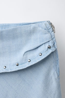 FALDA MIDI FLUIDA TACHAS / Azul claro - Zara фото 3