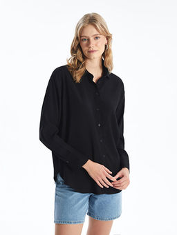 D?z Uzun Kollu Oversize Kad?n G?mlek