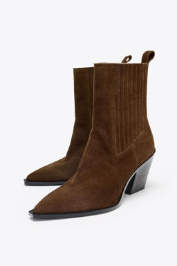 SPLIT SUEDE COWBOY ANKLE BOOTS - Zara фото 4