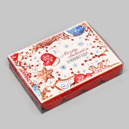 Цена за 5 шт. Коробка для печенья «Время чудес», 14×10.5×2.5 см, Новый год