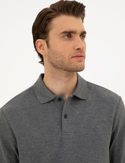 Antrasit Melanj Slim Fit Basic Sweatshirt - Pierre cardin фото 2