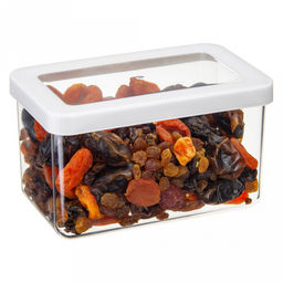 Банка для сыпучих продуктов пластмассовая Степ 1,1л, 16х10х9,5см, белый (Россия) - Домашняя мода фото 2