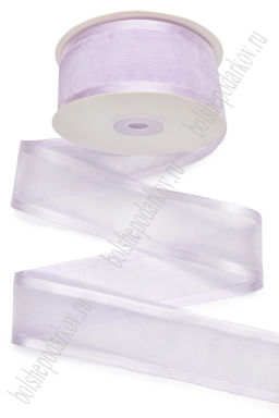 Лента органза с атласными краями 4 см*25 ярд (SF-5923) фиолетовый №44
