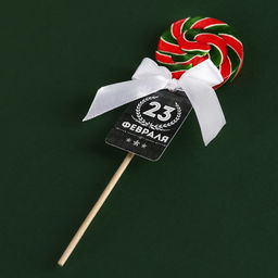 Леденец на палочке 23 февраля серый, 15 г - Фабрика счастья фото 3