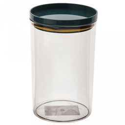 "Феличита" Банка для сыпучих продуктов пластмассовая 0,78л, д9,4см, h15,5см, дымчатый, прижимная крышка с силиконовым уплотнителем (Китай)