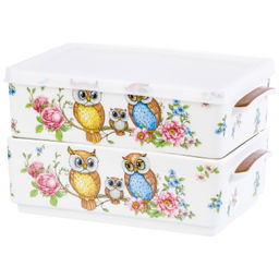 Набор 2 блюд д/холодца 700 мл 19*12*11,5 см "Совушки" NEW BONE CHINA