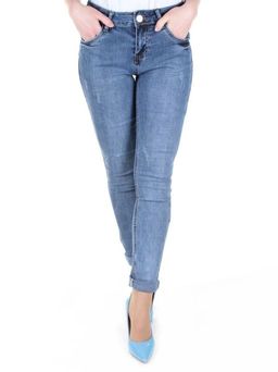 A806 BLUE Джинсы-скинни женские AOTERSS - Фабричный китай фото 2