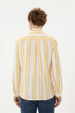 Мужская шафрановая рубашка с длинным рукавом - U.s. polo assn фото 5