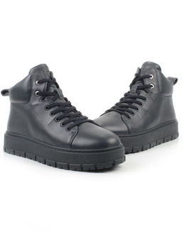 05-AW1010-2M DK. BLUE Ботинки зимние мужские (натуральная кожа, натуральный мех)