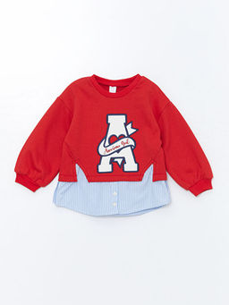 Bisiklet Yaka Bask?l? K?z Bebek Sweatshirt ve E?ofman Alt 2li Tak?m - Waikiki фото 2