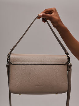 Сумка кожаная Deboro 30512 бежевый латте