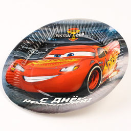 Цена за 10 шт. Тарелка бумажная, С Днём Рождения!, Тачки - Disney фото 9