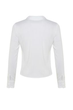 TRENDYOLMILLA Mavi Buzgulu Fitted/Dar Kesim Dokuma Gomlek TWOSS23GO00177  фото 8