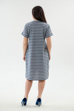 Туника женская из вискозы Полоса серо-черный макси - Амадэль фото 11