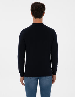 Lacivert Slim Fit _eyrek Yaka Basic Triko Kazak - Pierre cardin фото 5