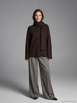 Atk?l? Oversize Kad?n Triko Kazak