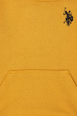 Толстовка детская U.S. Polo Assn с капюшоном горчичная хлопок с полиэстером  фото 9