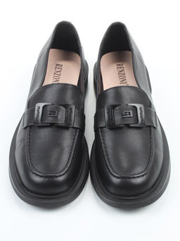 03-DEB57-1 BLACK Лоферы женские (натуральная кожа)