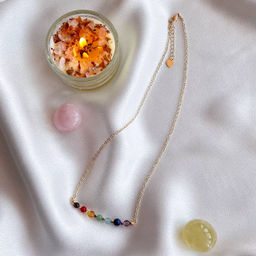 Колье на цепочке "7 чакр" с Самоцветами 40 см +