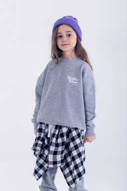 072 Детский костюм, серый меланж 3хнитка петля