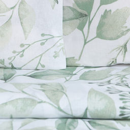 Постельное бельё Этель 1.5 сп Акварельные листья 143х215 см, 150х214 см, 70х70 см-2 шт, поплин 125 г/м2  фото 3