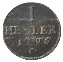 1 пфенниг 1796 года Германские государства  Саксония