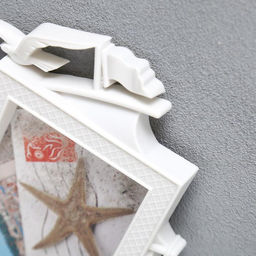 Фоторамка - коллаж на 3 фото 10?15, 12?12 см Корабль, пластик, мультирамка, белая, 25?40 см