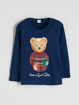 Ay? Teddy Bask?l? Erkek ?ocuk Pijama Tak?m? Aile Kombini