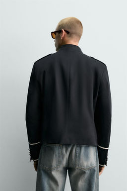 CHAQUETA CROPPED FIT CONTRASTES / Azul - Zara фото 3