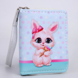 Кошелёк детский Зайка 10х8.5х2 см, голубой - NAZAMOK KIDS фото 2