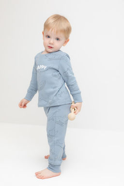 К 1621/пыльно-синий,большие киты пижама д/дет яс